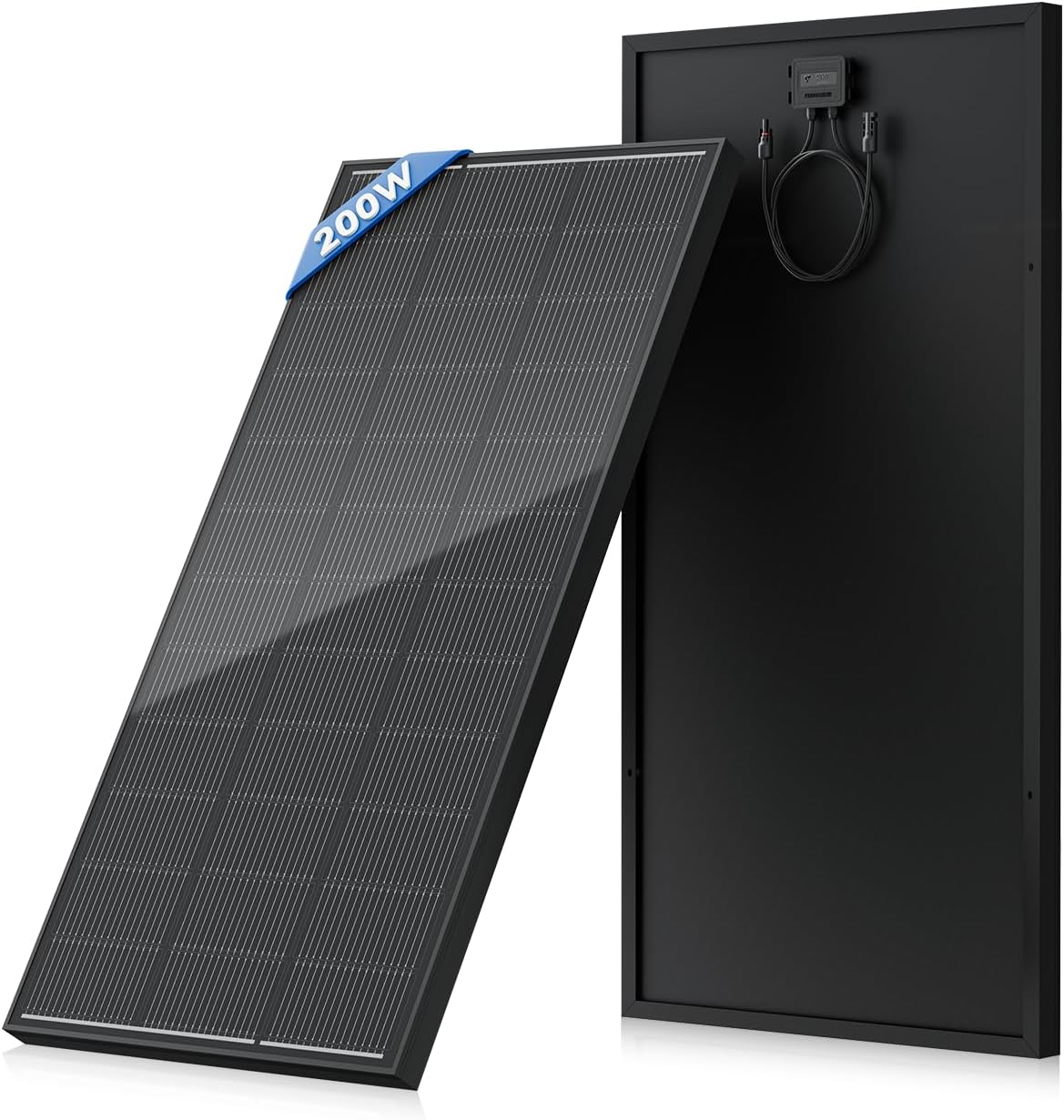 Solar Panel 200W - Rvpozwer 200 Watt Solarpanel 18BB 25%