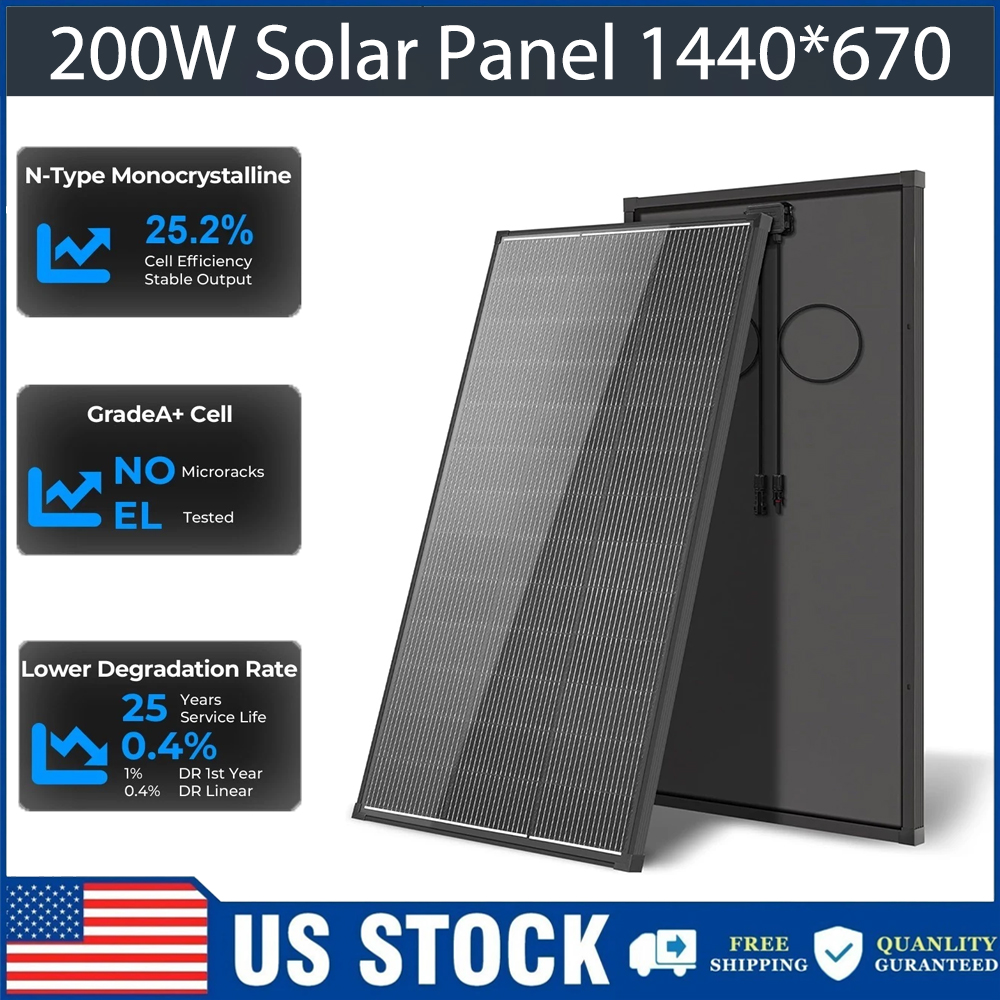 Solar Panel 200W - AeternaSol 400W 200W Solarmodul 18V N-Typ