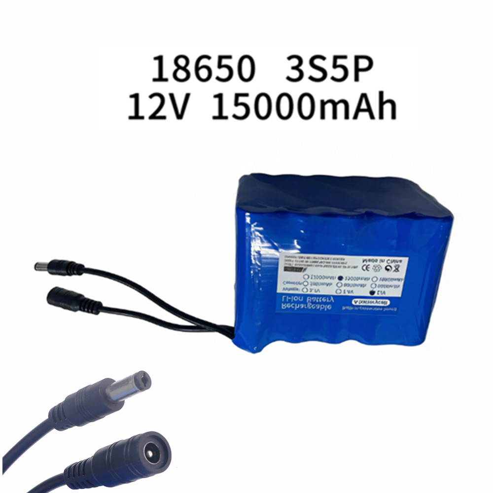 Lithium Battery 12V - Angelbatterie 12V 3S5P 15Ah Tragbarer 12V-Akku