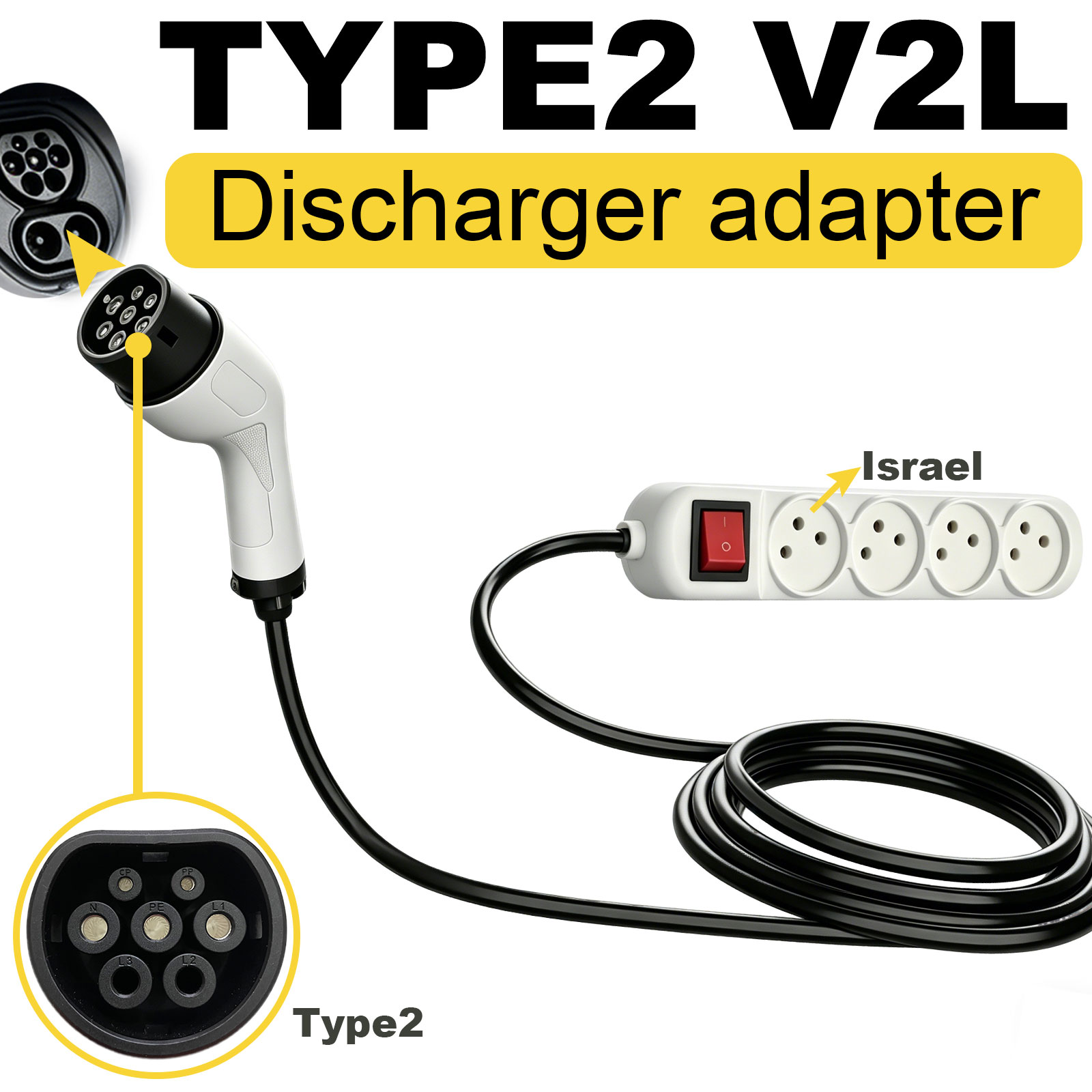Typ2 V2L Entladeadapter Israel – Outdoor Power Station Bewertung und Preis